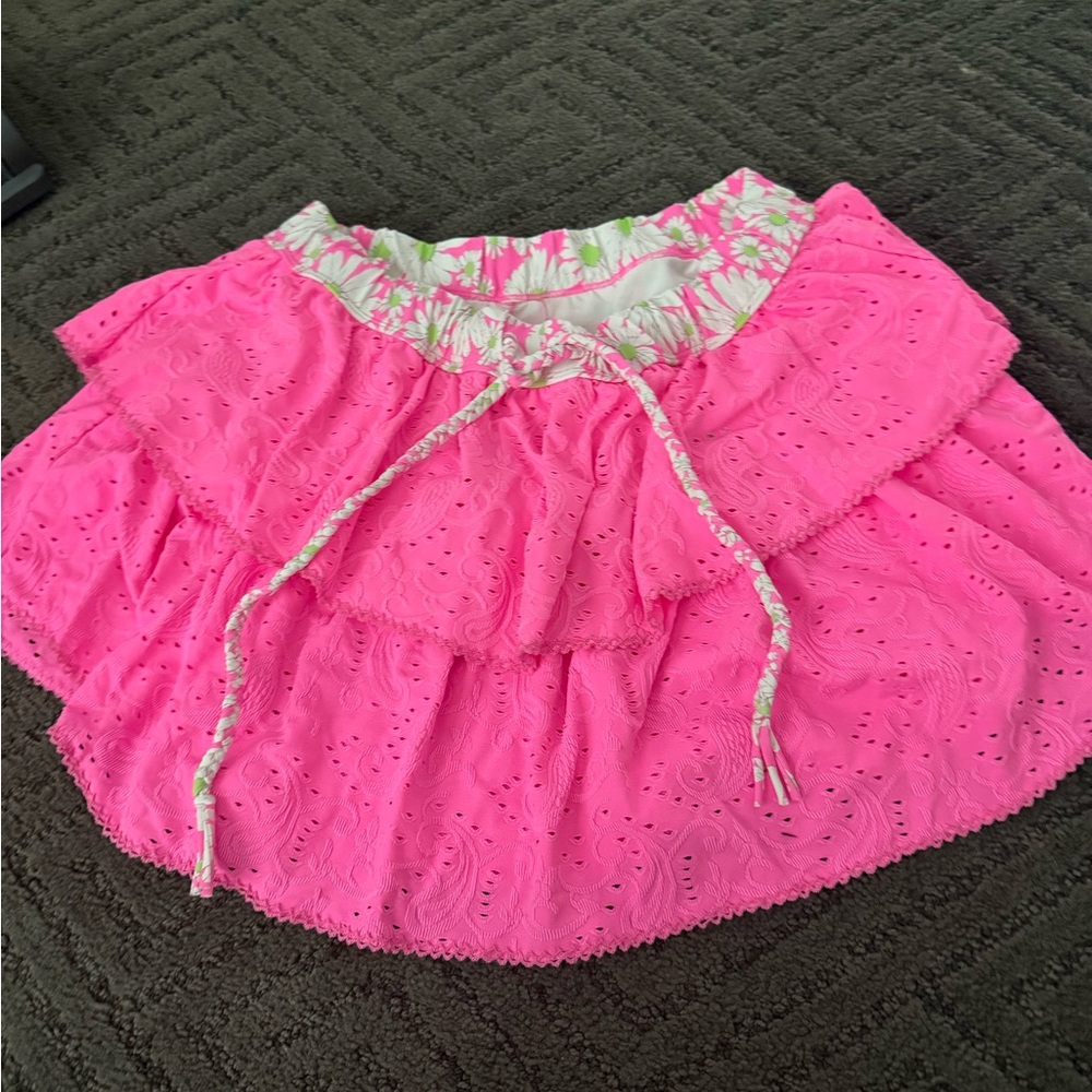 LoveShackFancy/ Hurley  Pink Floral Skirt